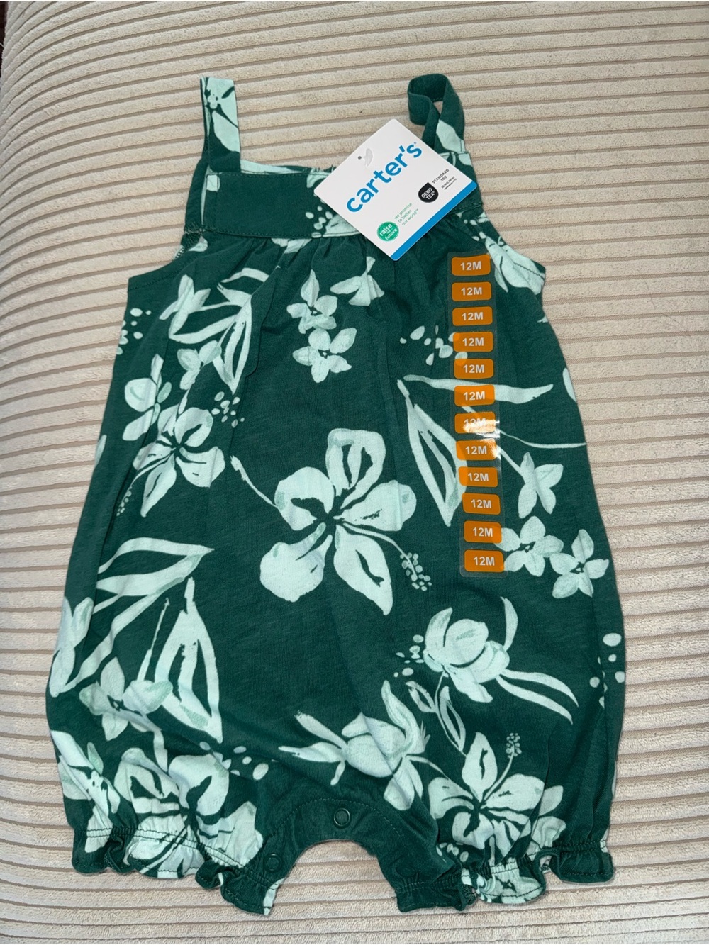 Carter's Teal Floral Baby Bottoms
